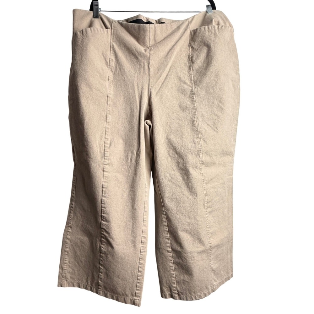 Old Navy Women Pixie Wide Leg Pants 3X Tan Khaki Mocha Taffy High Rise Office